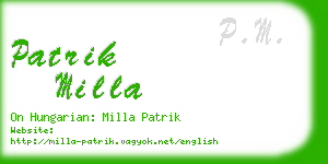 patrik milla business card